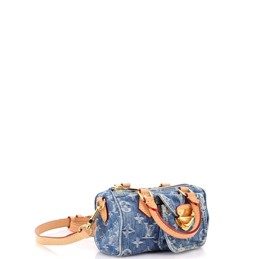 Speedy Bandouliere LV Remix Monogram Denim Nano