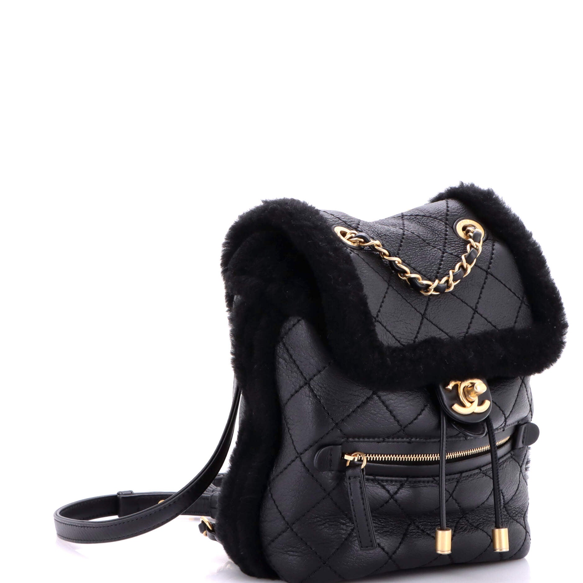 Paris-Hamburg Flap Backpack Quilted Lambskin and Shearling