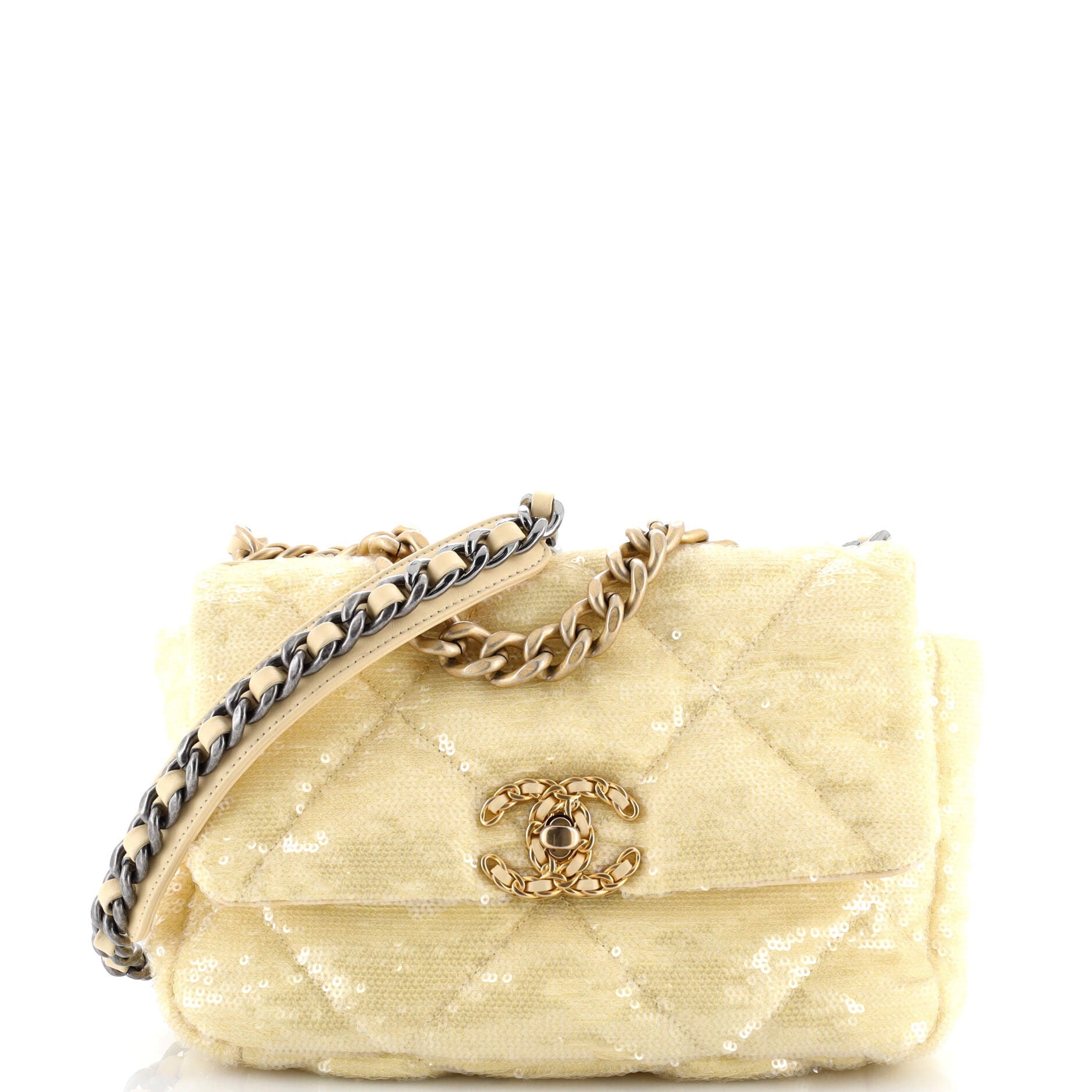 19 Flap Bag Quilted Sequins Medium