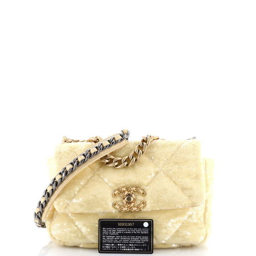19 Flap Bag Quilted Sequins Medium