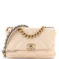 19 Flap Bag Quilted Leather Large
