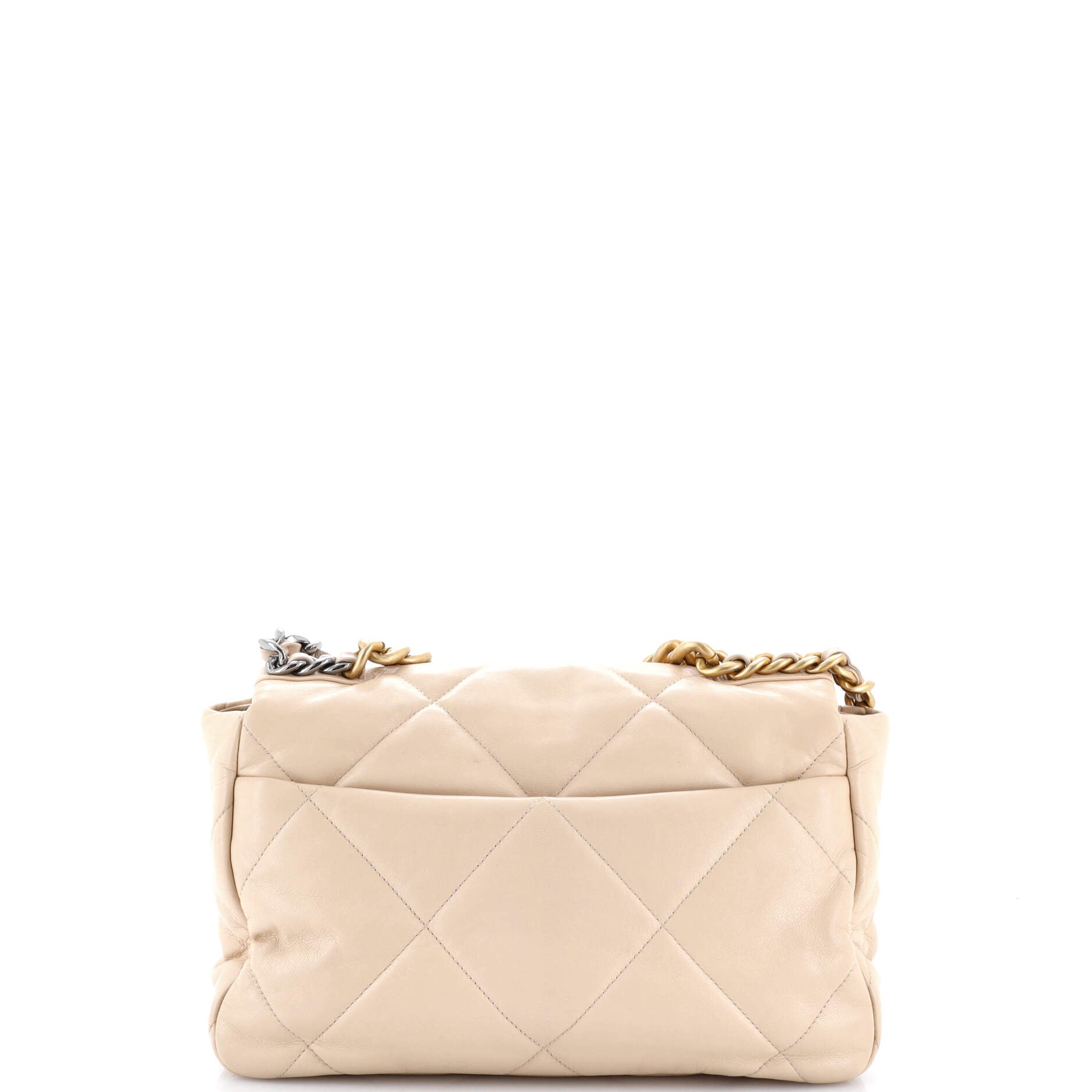 19 Flap Bag Quilted Leather Large