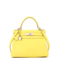 Kelly Handbag Lime Evercolor with Palladium Hardware 28