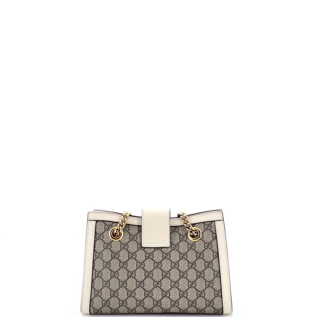 Padlock Chain Tote GG Coated Canvas with Leather Small