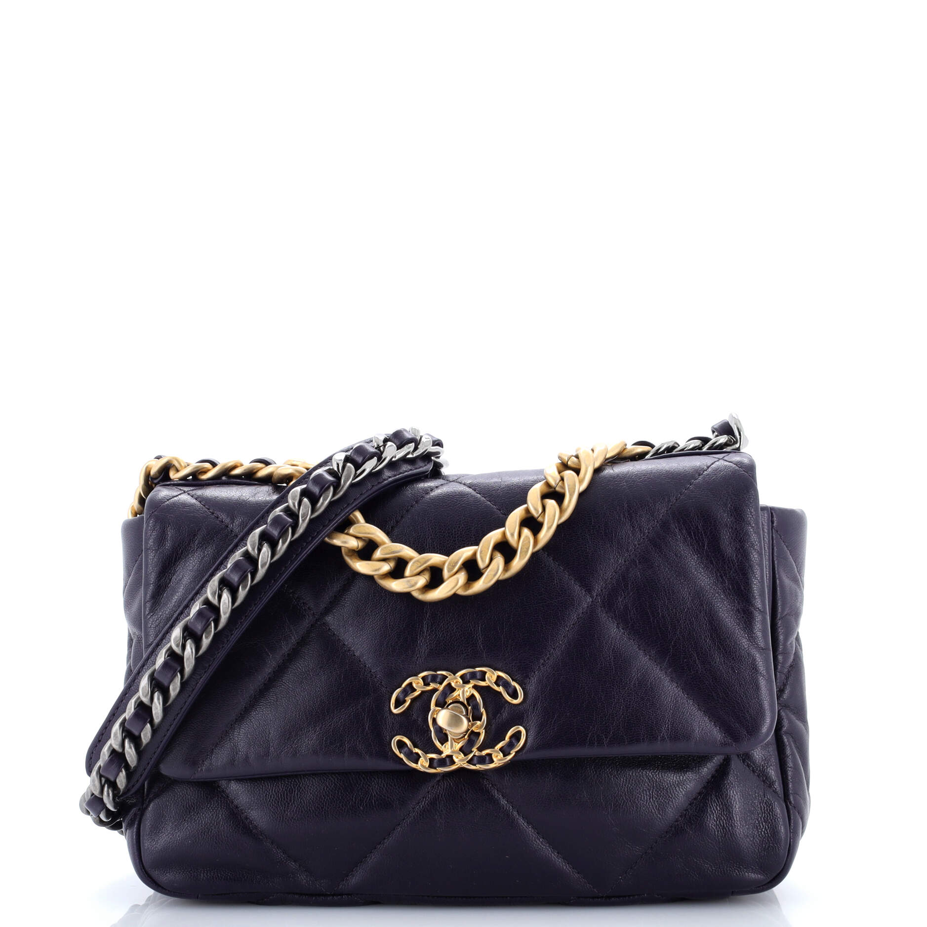 19 Flap Bag Quilted Leather Medium