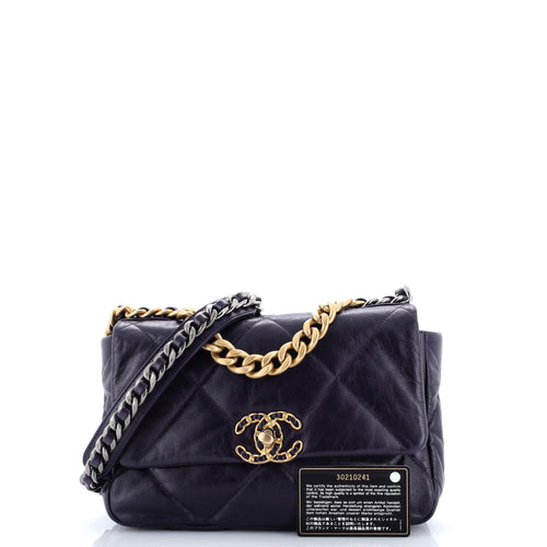 19 Flap Bag Quilted Leather Medium