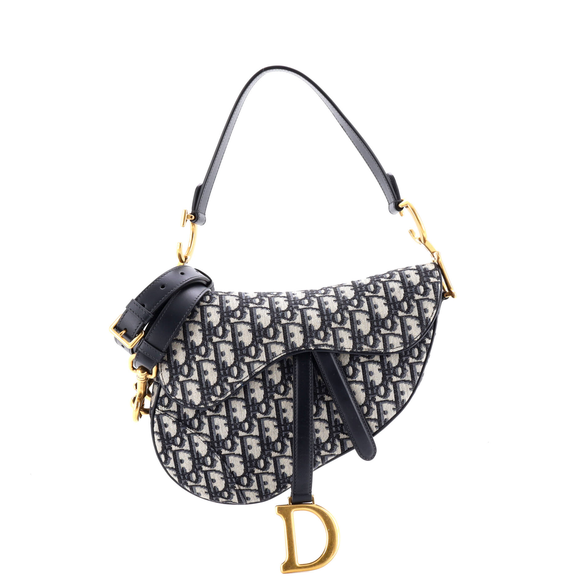 Saddle Handbag with Strap Oblique Canvas Medium