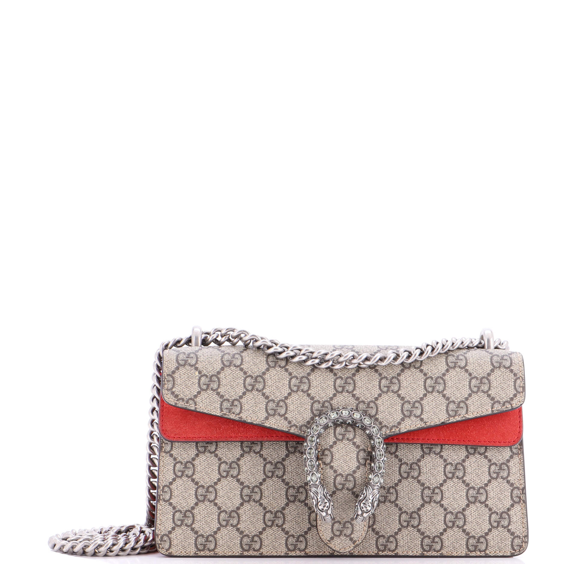 Dionysus Bag GG Coated Canvas with Crystal Embellished Metal Small