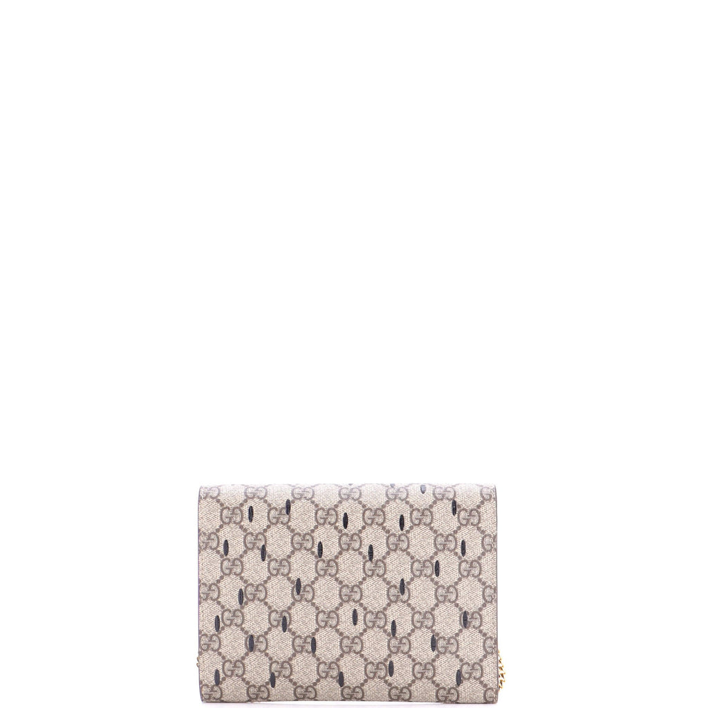 Strawberry Wallet on Chain Printed GG Coated Canvas Mini