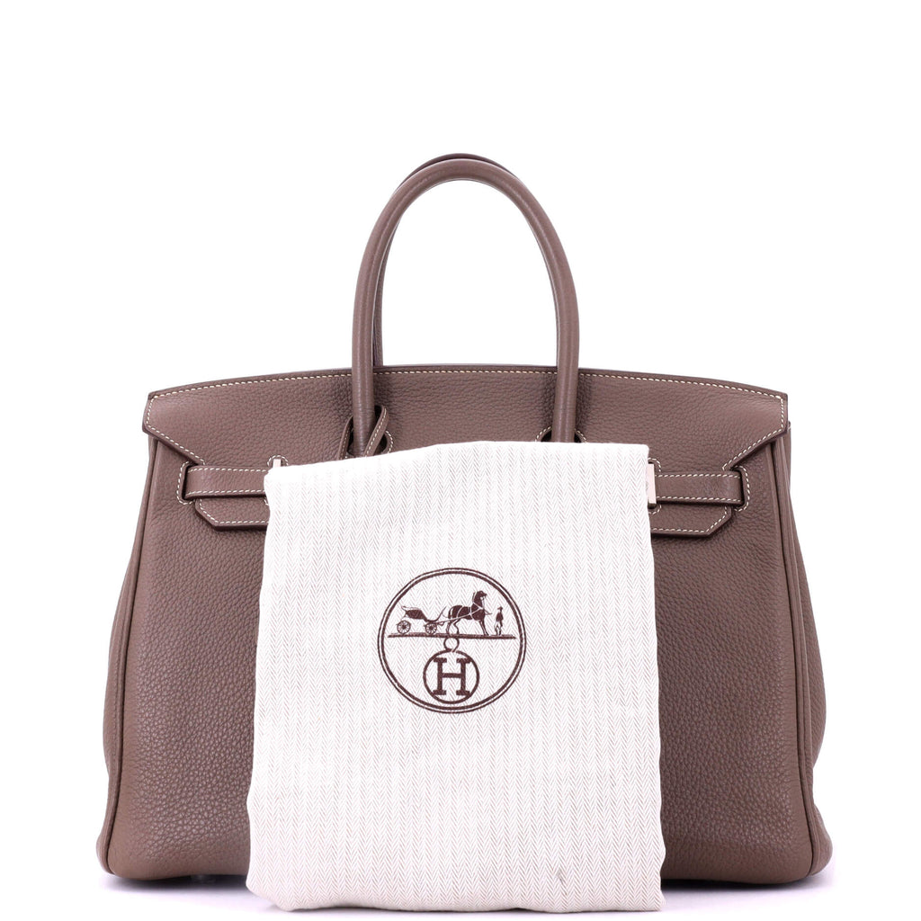Birkin Handbag Grey Togo with Palladium Hardware 35
