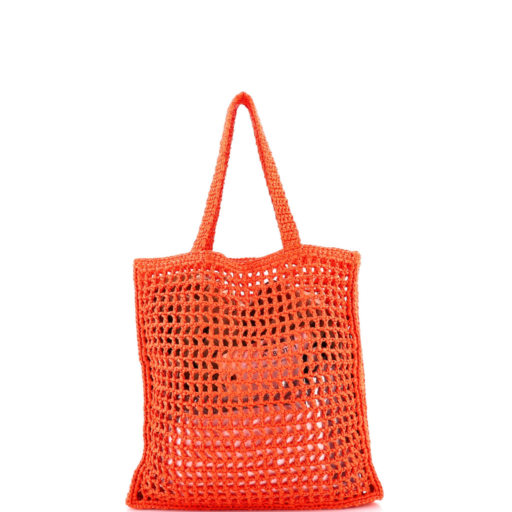 Triangle Logo Open Tote Raffia