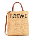 A4 Tote Raffia and Leather North South
