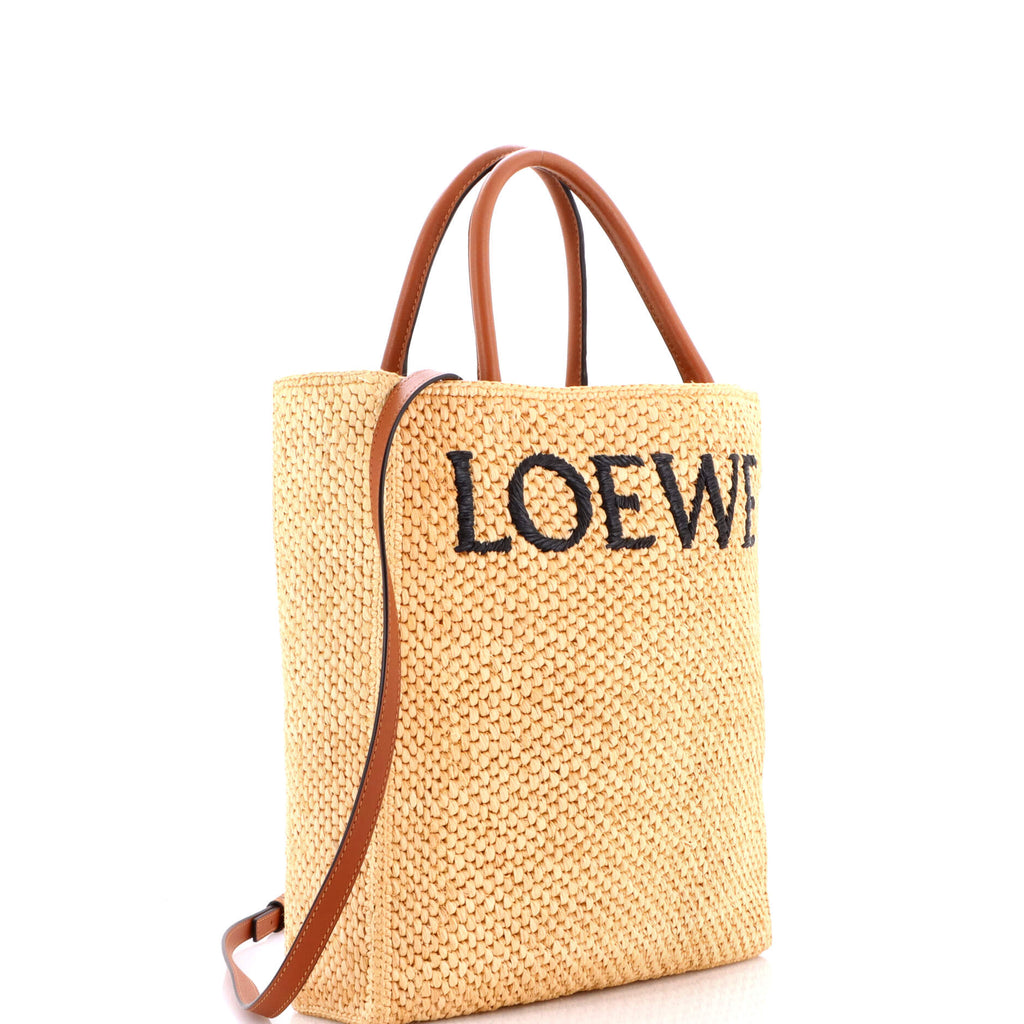 A4 Tote Raffia and Leather North South