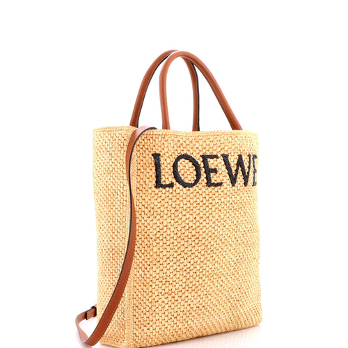 A4 Tote Raffia and Leather North South