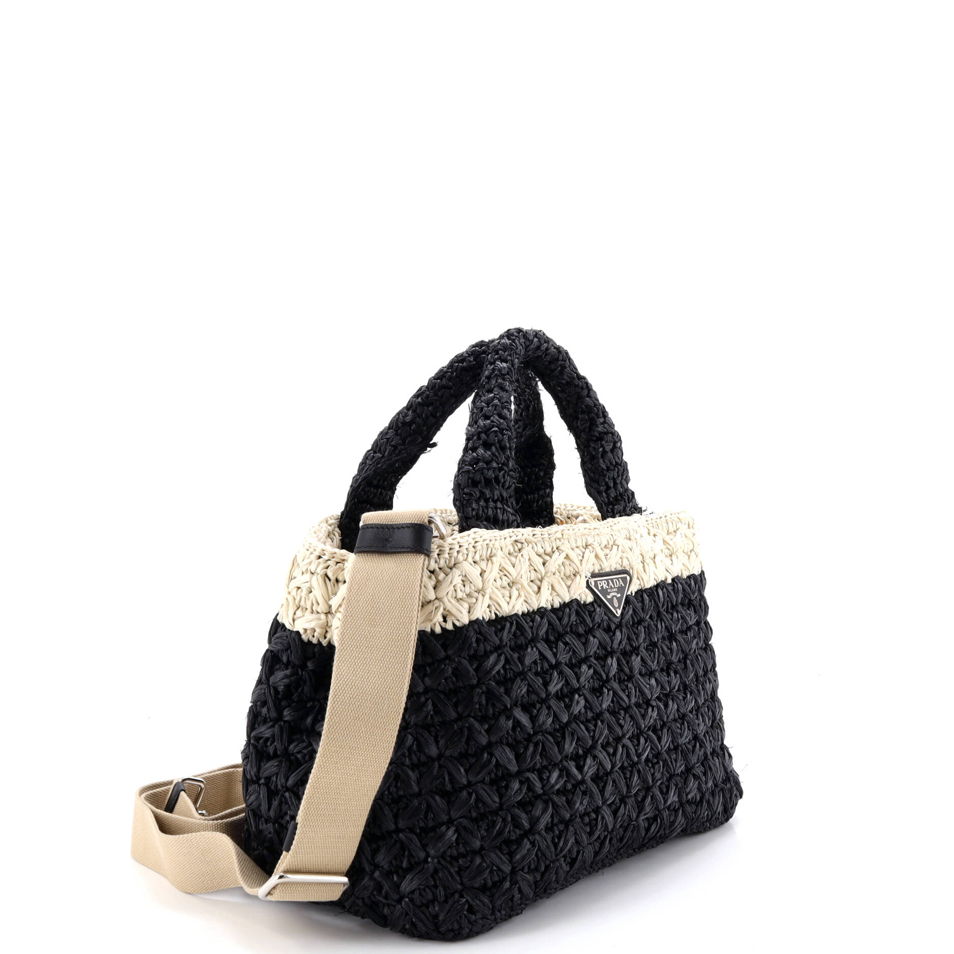 Convertible Open Tote Woven Raffia Small