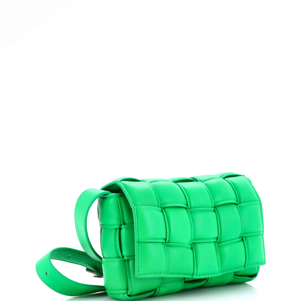 Cassette Crossbody Bag Padded Maxi Intrecciato Leather Small