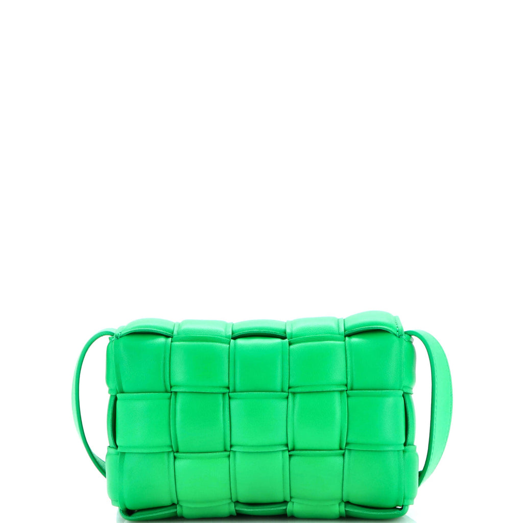 Cassette Crossbody Bag Padded Maxi Intrecciato Leather Small