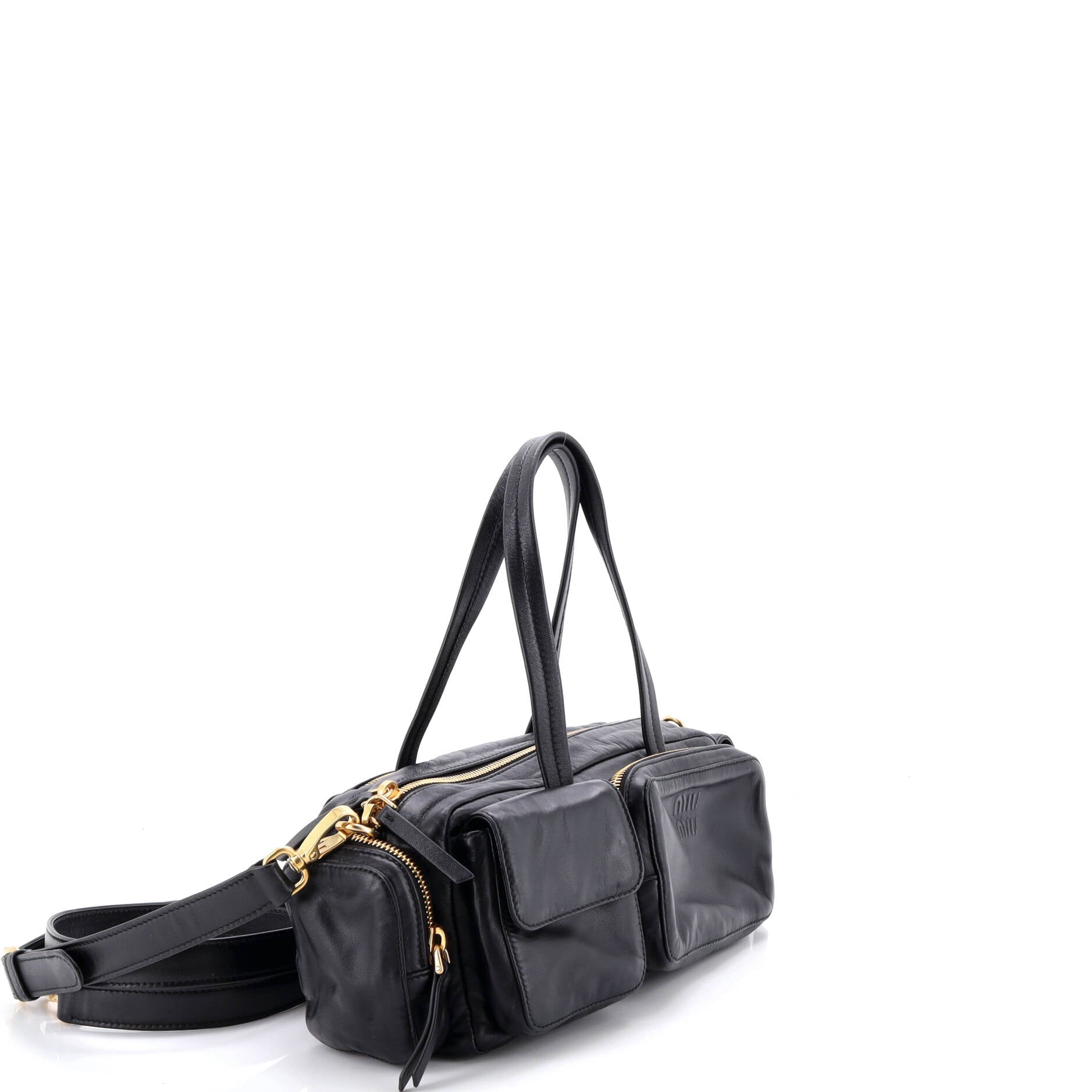Multi Pocket Shoulder Bag Leather