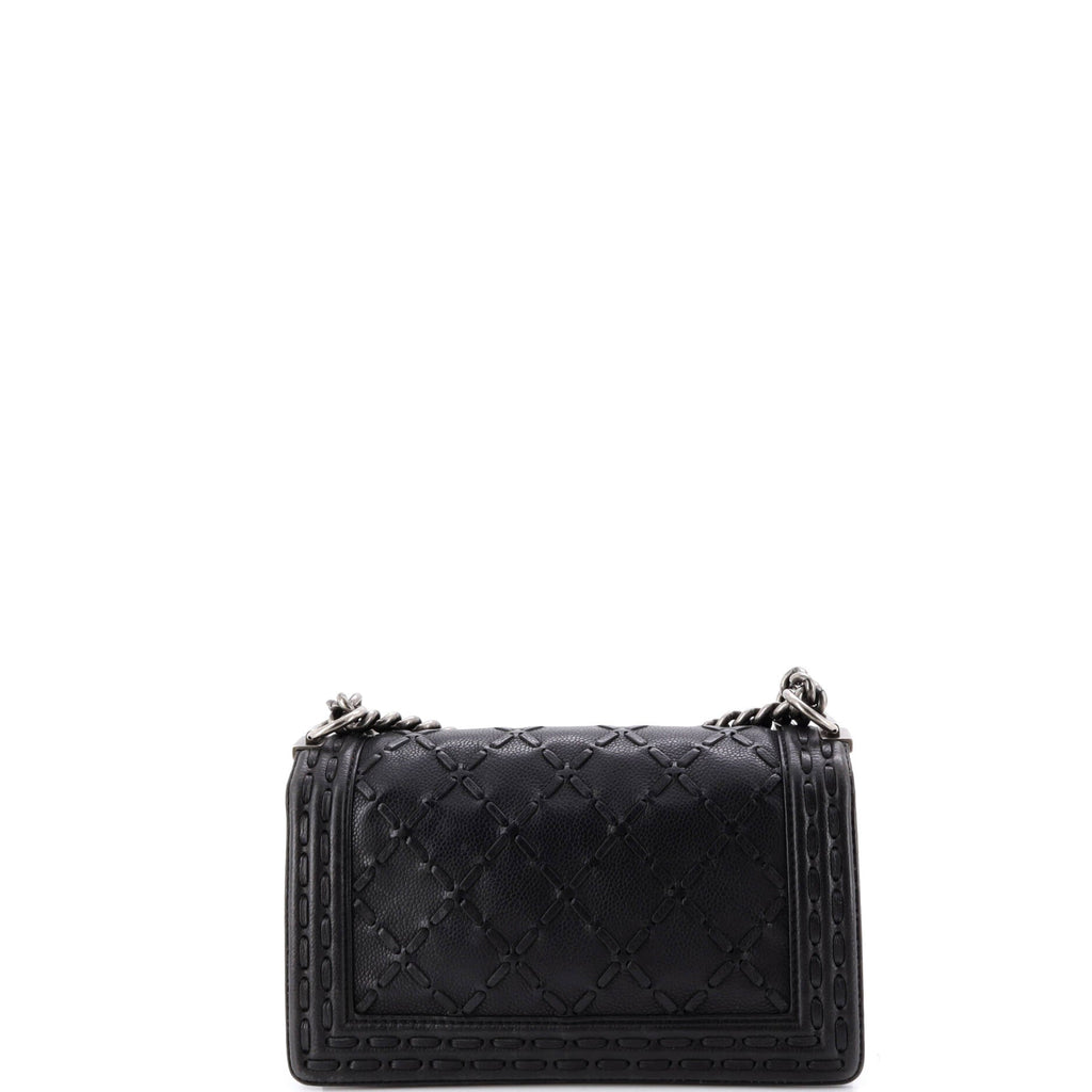 Paris-Dallas Boy Flap Bag Whipstitch Caviar Old Medium