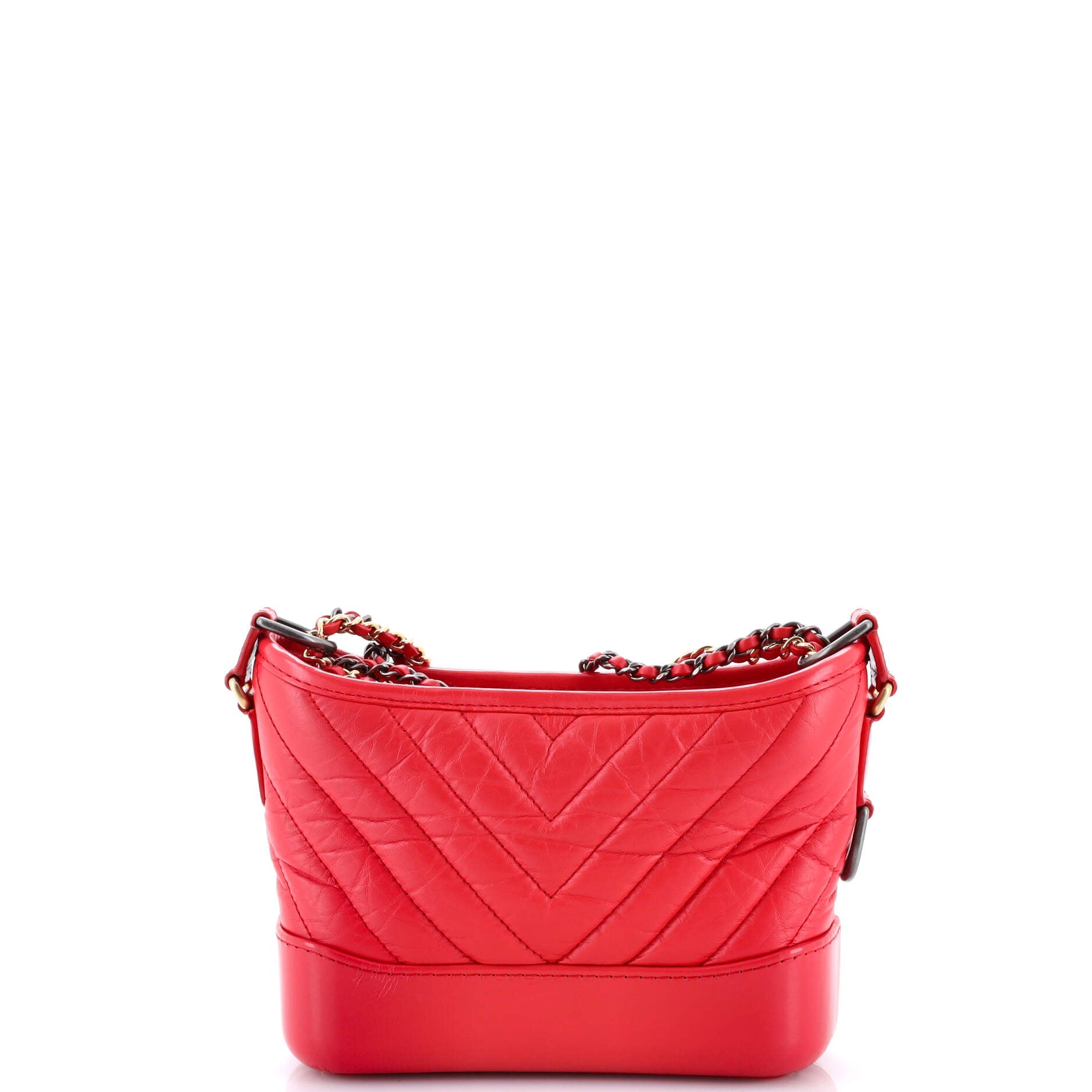 Gabrielle Hobo Chevron Aged Calfskin Small