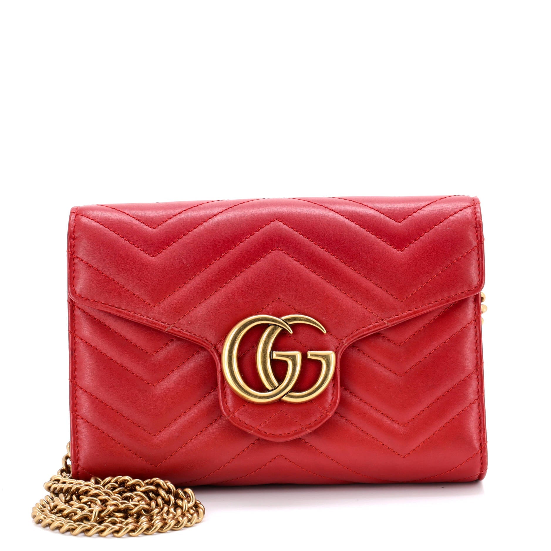 GG Marmont Chain Wallet Matelasse Leather Mini