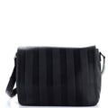 Flap Messenger Bag Pequin Embossed Leather Large