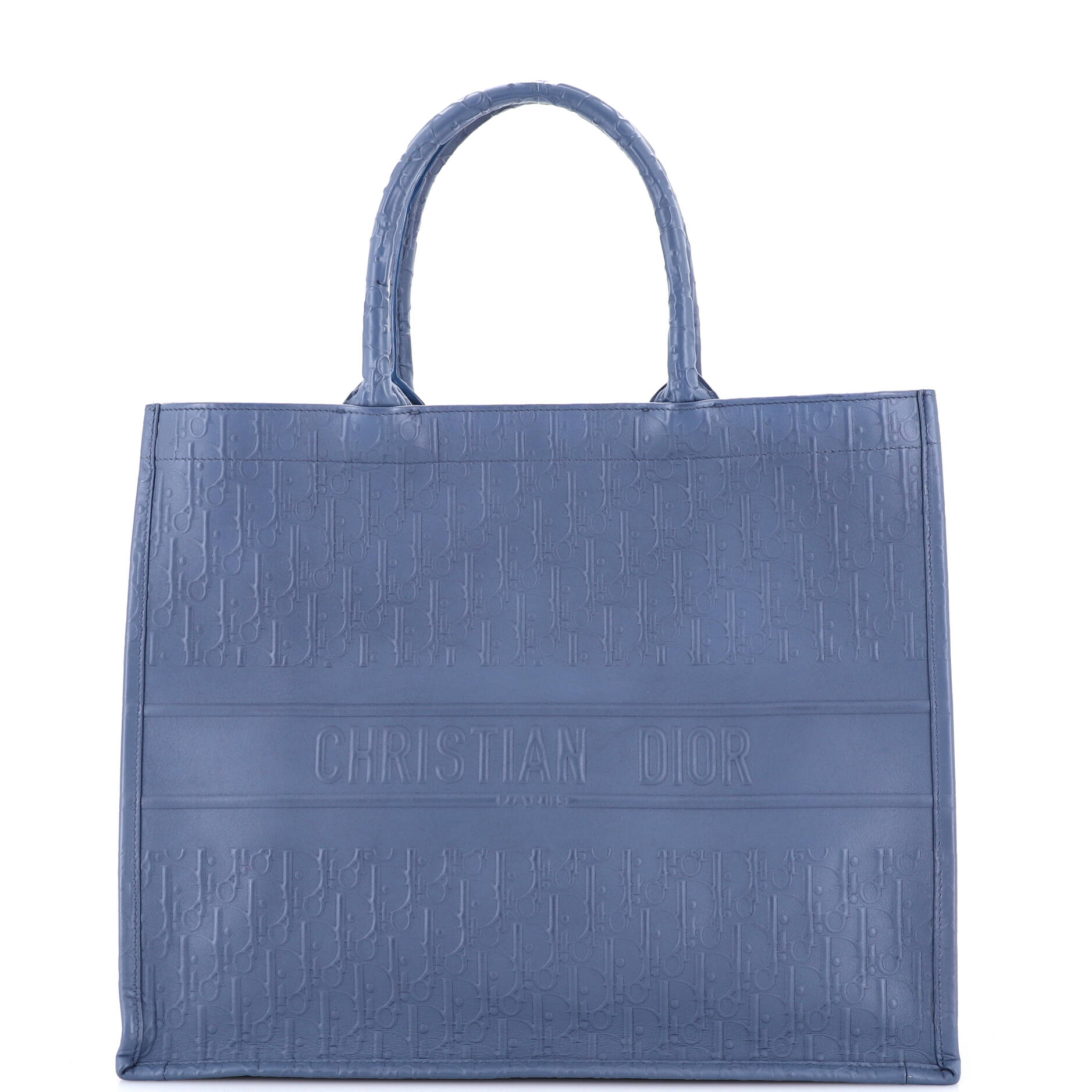 Book Tote Oblique Embossed Calfskin Large