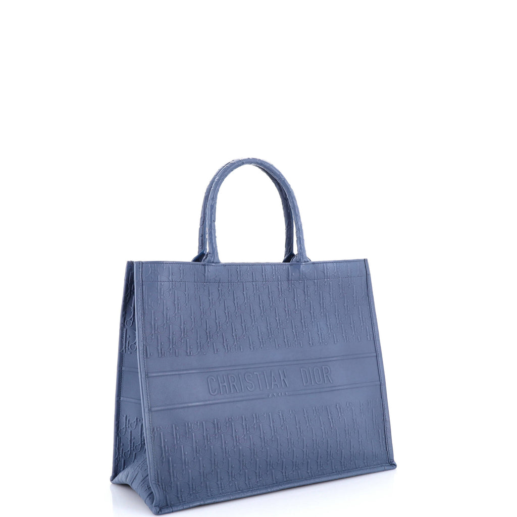 Book Tote Oblique Embossed Calfskin Large