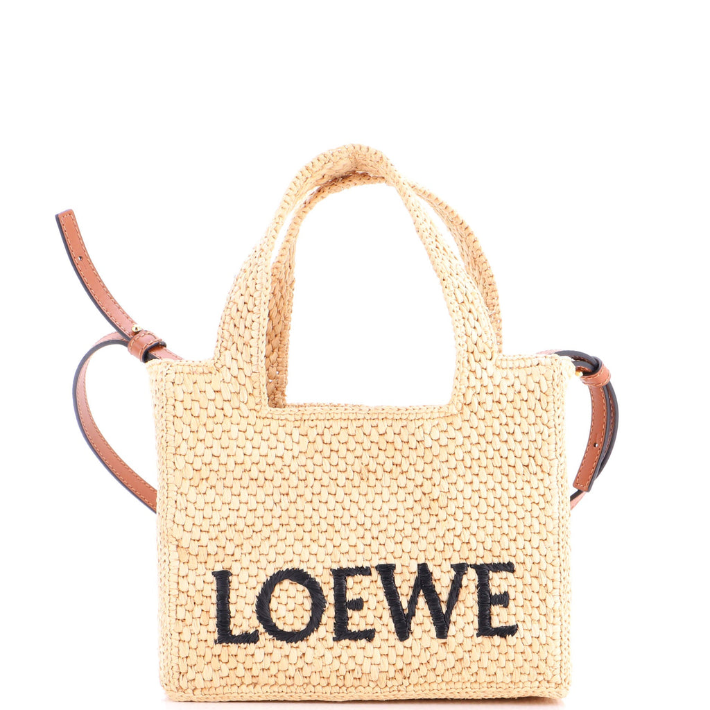 Paula's Ibiza Logo Convertible Tote Raffia Small