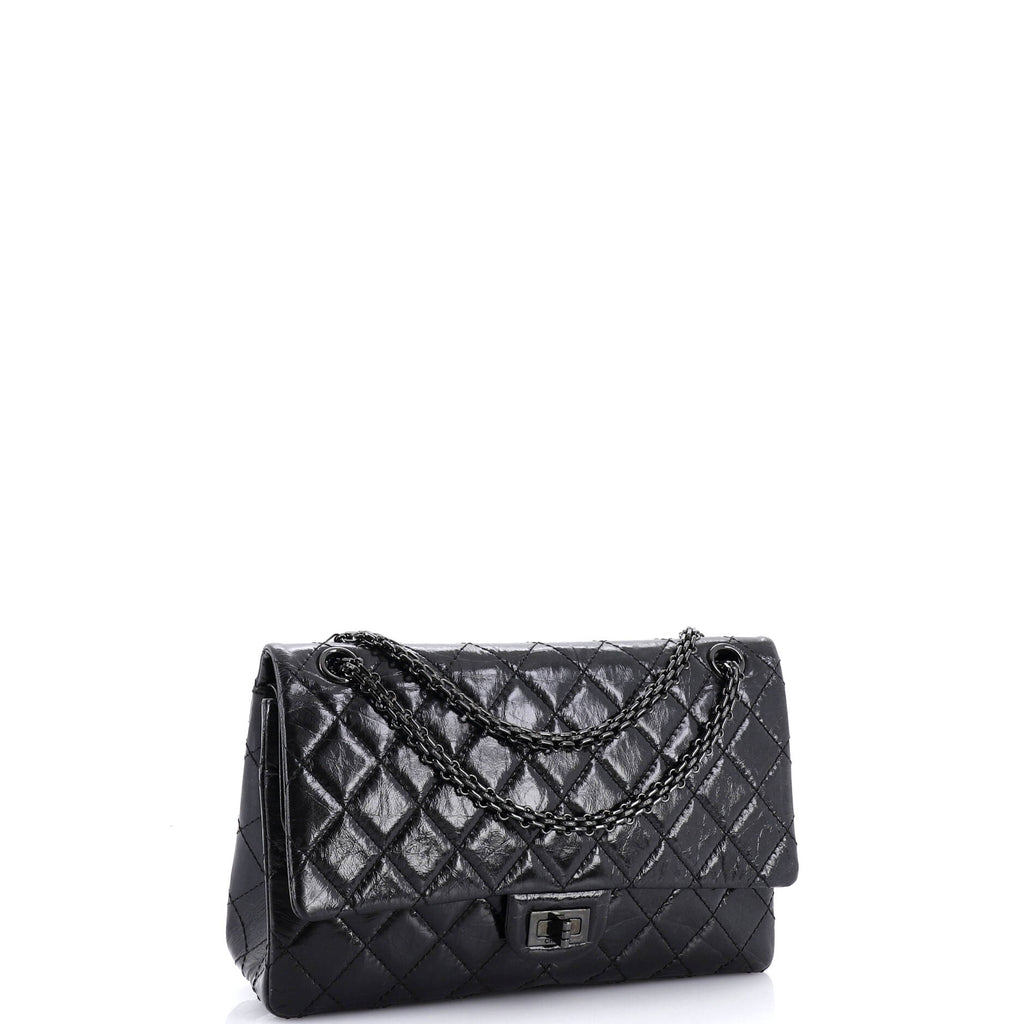 So Black Reissue 2.55 Flap Bag Quilted Glazed Calfskin 226
