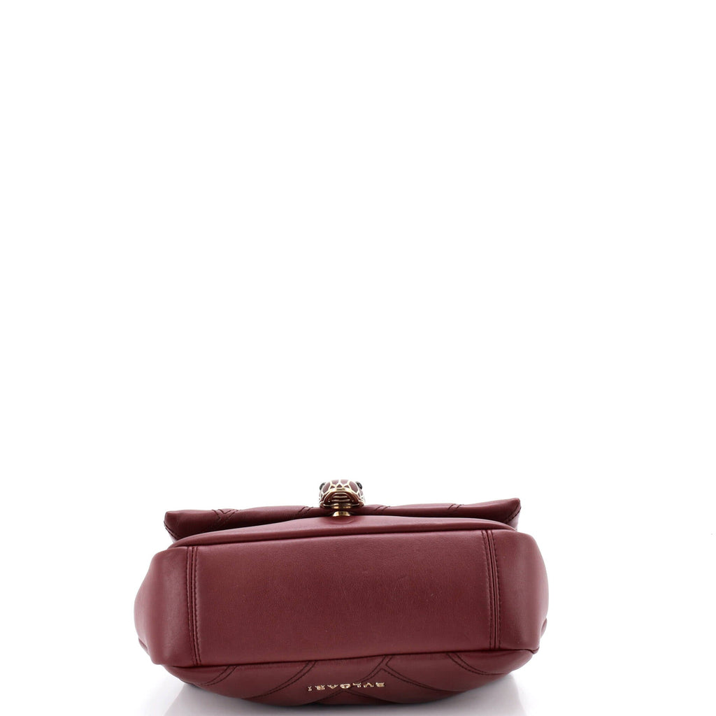 Serpenti Cabochon Shoulder Bag Diagonal Quilted Leather Small