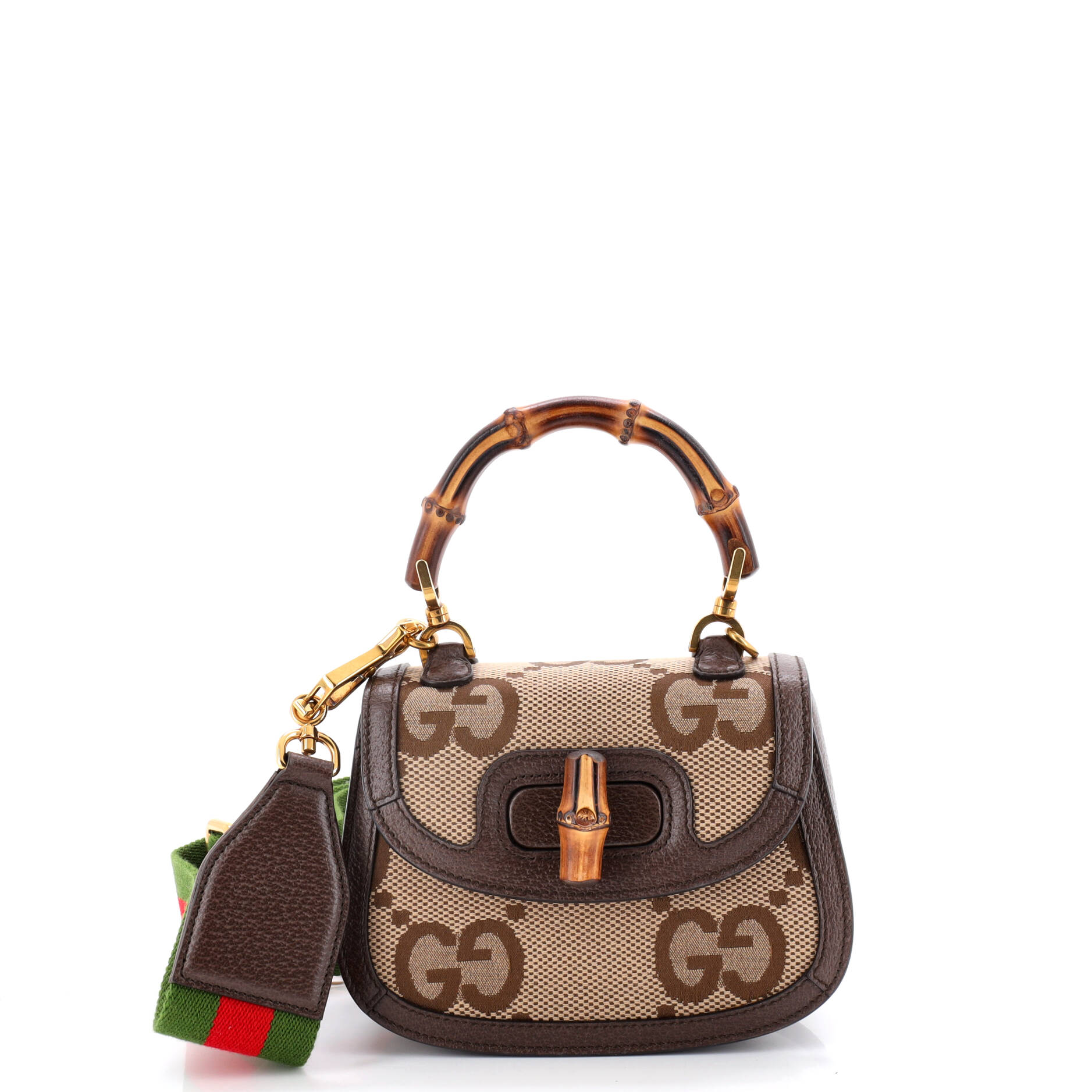 Bamboo 1947 Top Handle Bag Jumbo GG Canvas Mini