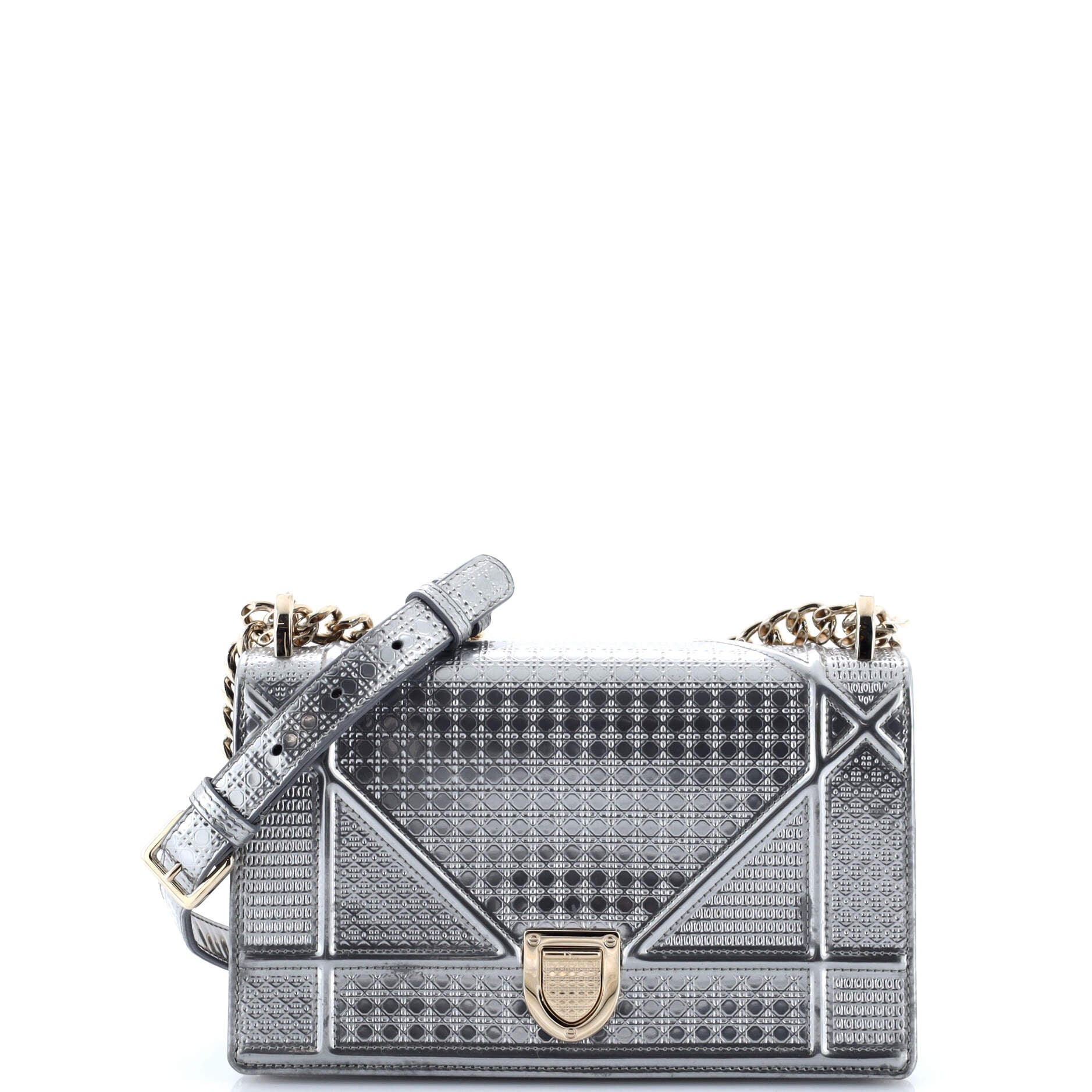 Diorama Flap Bag Cannage Embossed Calfskin Small