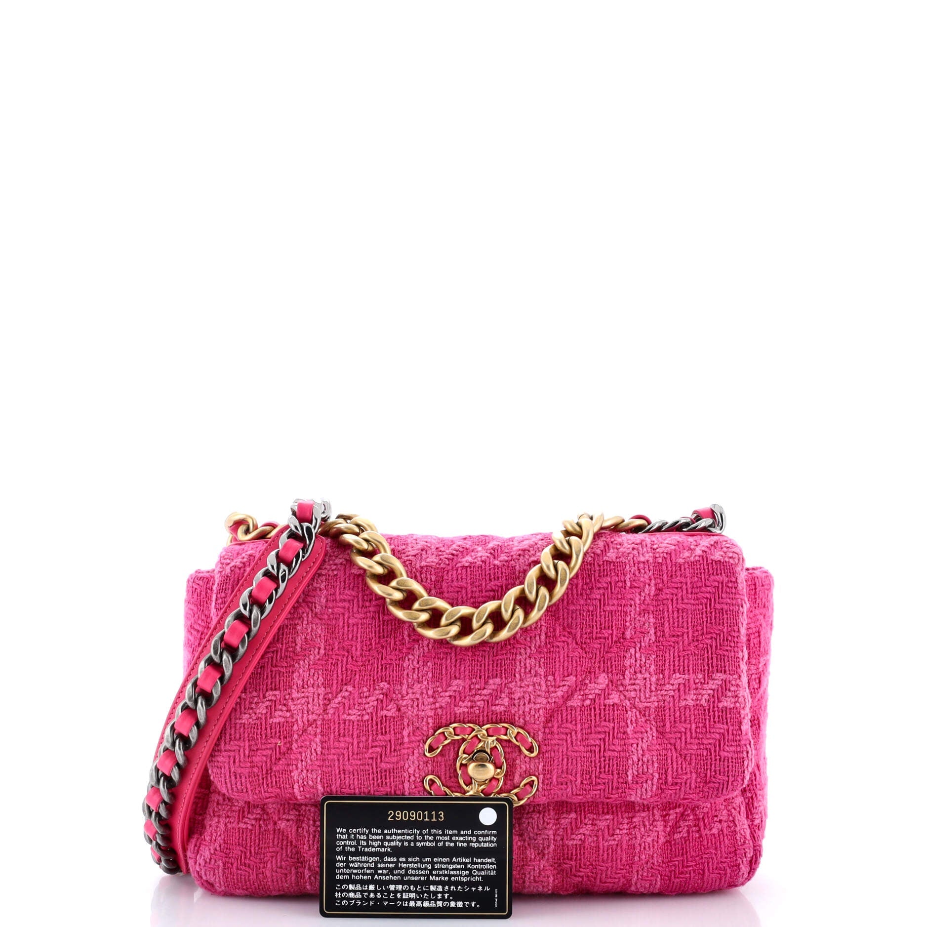 19 Flap Bag Quilted Tweed Medium