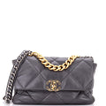 19 Flap Bag Quilted Leather Large