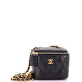 Pearl Crush Vanity Case with Chain Quilted Lambskin Mini