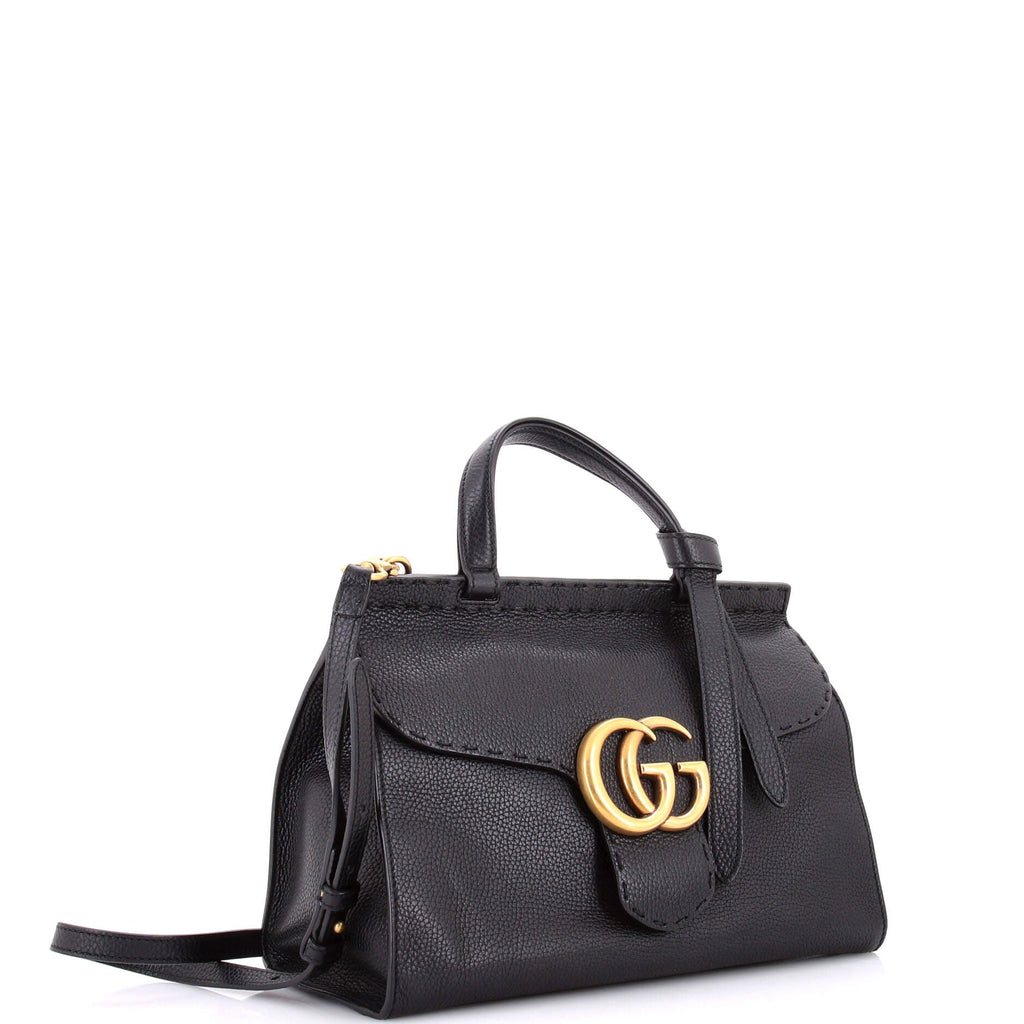 GG Marmont Top Handle Bag Leather Small