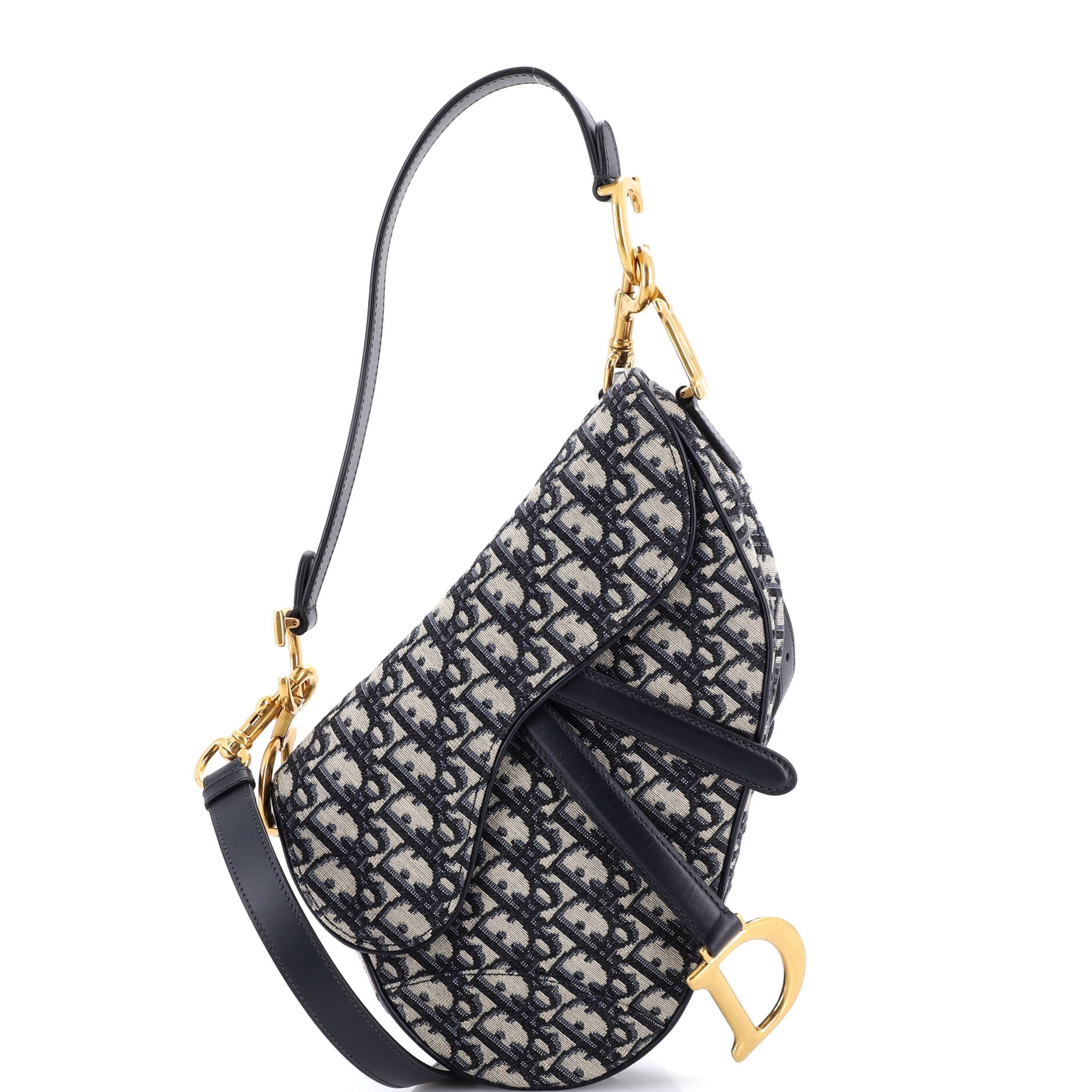 Saddle Handbag with Strap Oblique Canvas Medium