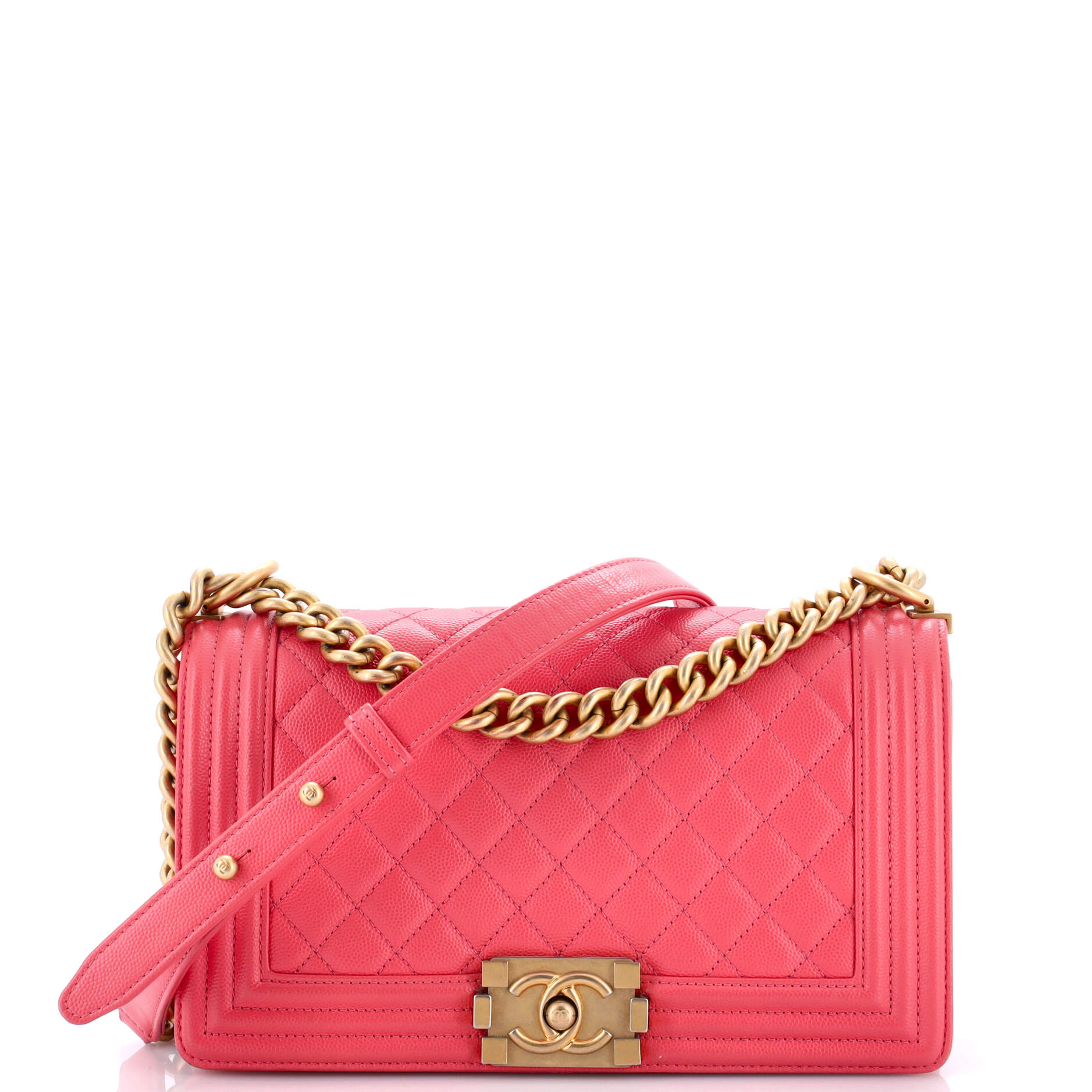 Boy Flap Bag Quilted Caviar Old Medium