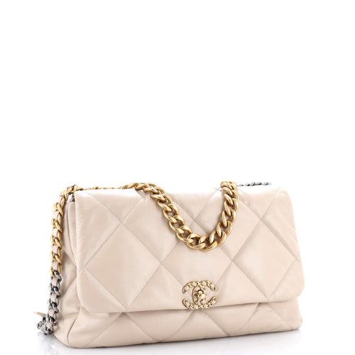 19 Flap Bag Quilted Leather Maxi