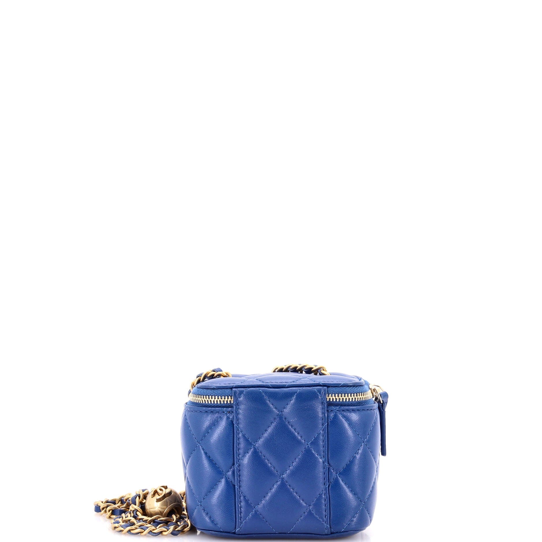 Pearl Crush Vanity Case with Chain Quilted Lambskin Mini