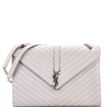 Classic Monogram Envelope Satchel Matelasse Chevron Leather Large