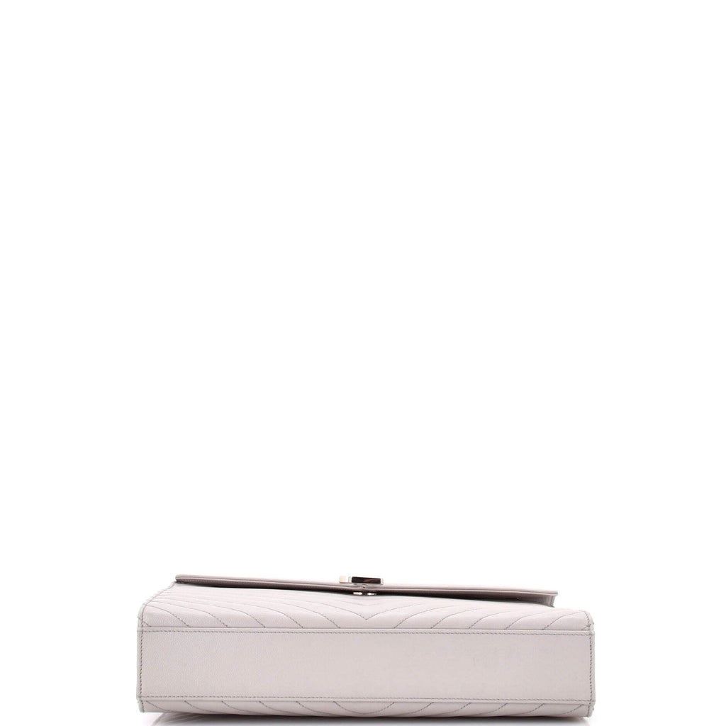 Classic Monogram Envelope Satchel Matelasse Chevron Leather Large