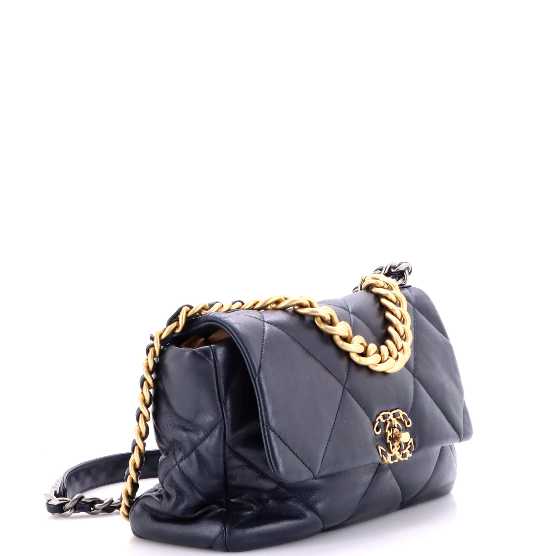 19 Flap Bag Quilted Leather Large