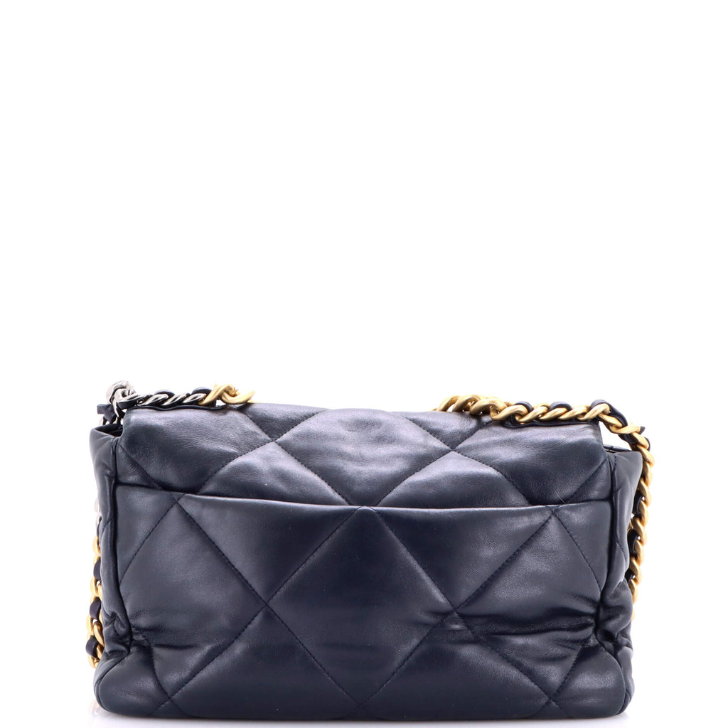 19 Flap Bag Quilted Leather Large
