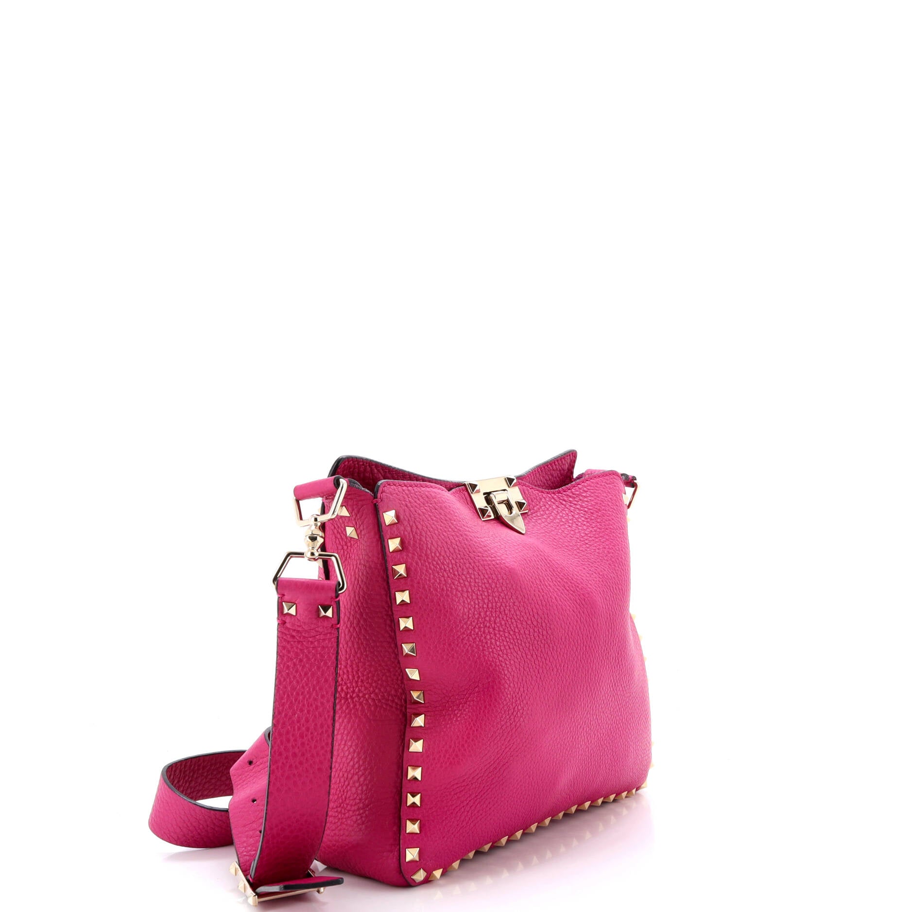 Rockstud Flip Lock Messenger Bag Leather Small
