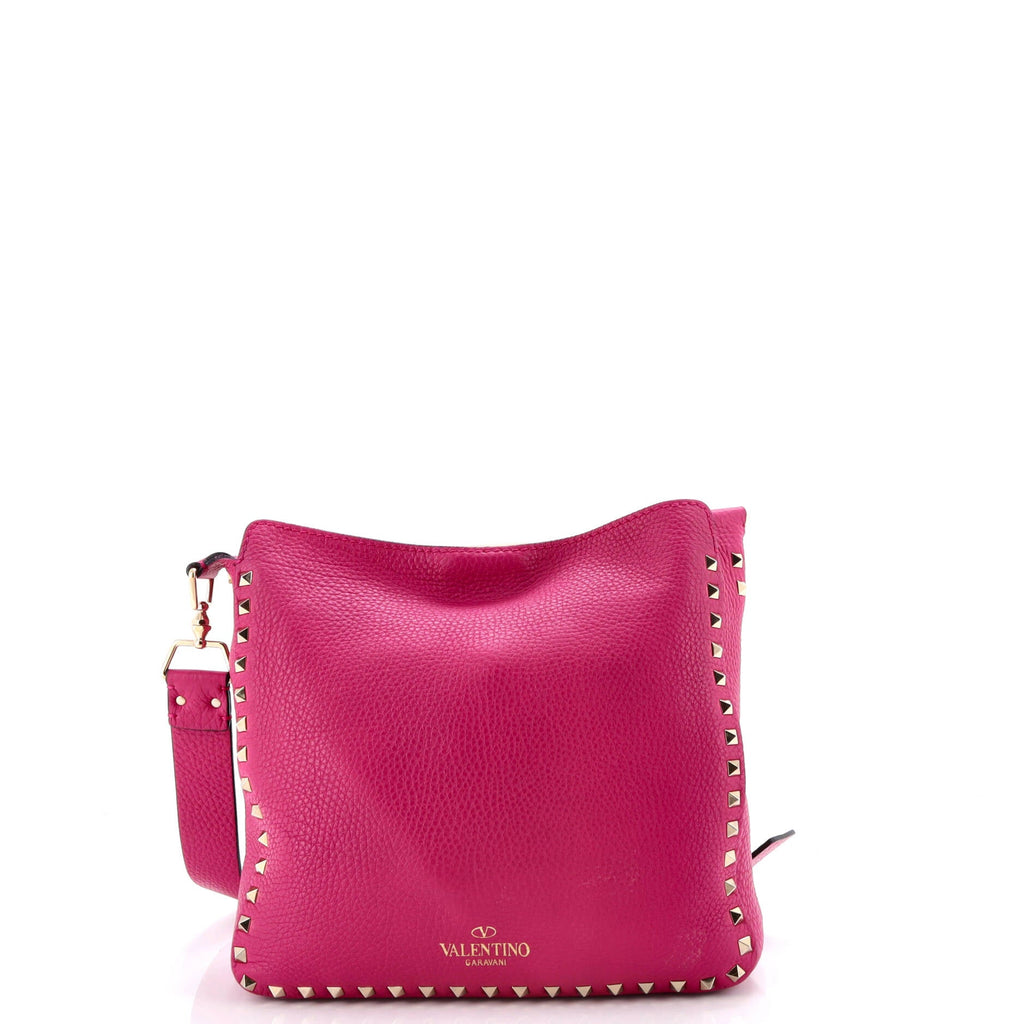 Rockstud Flip Lock Messenger Bag Leather Small