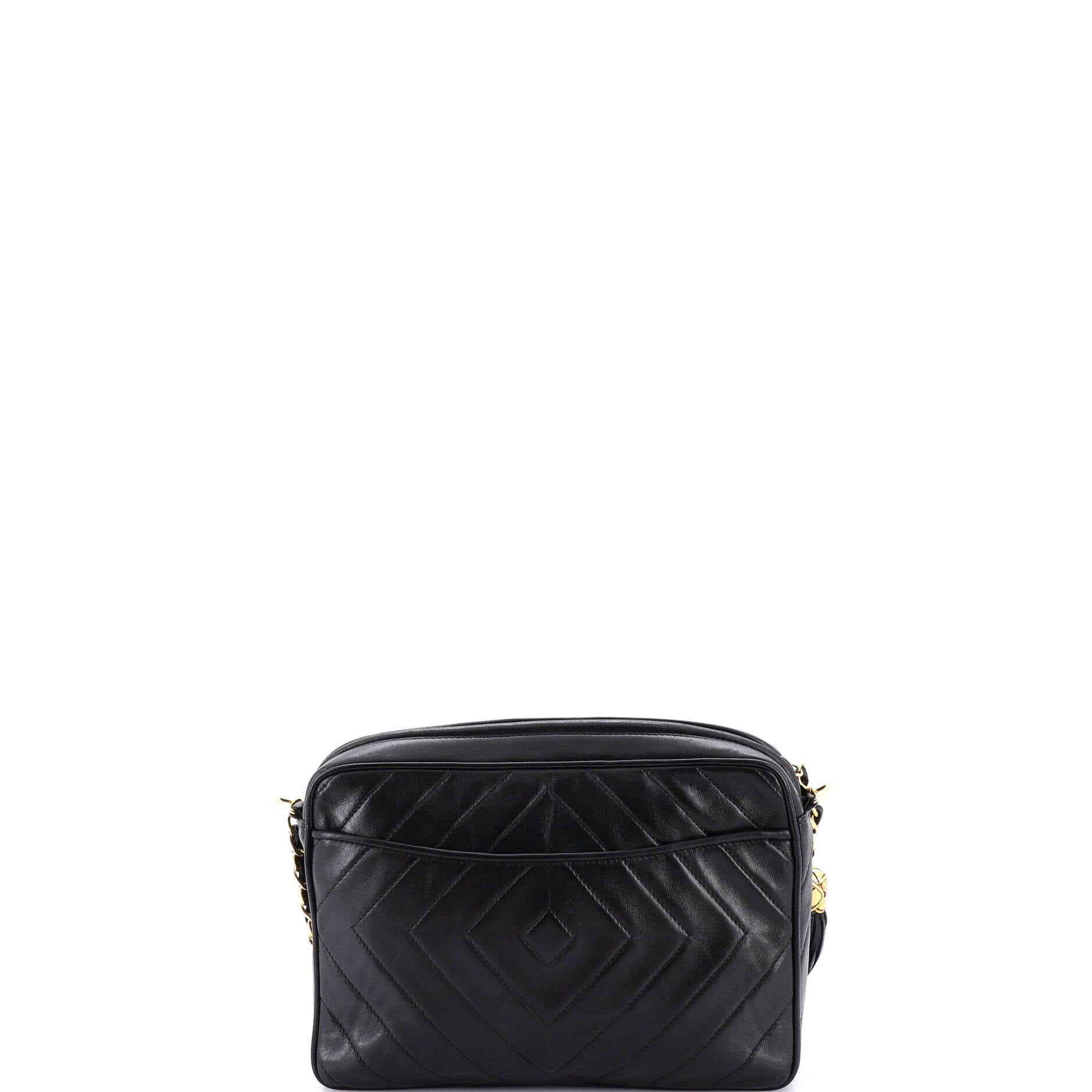 Vintage Diamond CC Camera Bag Chevron Lambskin Medium