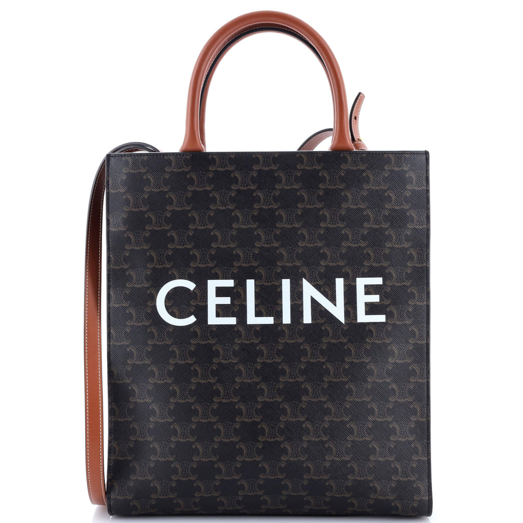 Vertical Cabas Tote Triomphe Coated Canvas Small