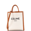 Vertical Cabas Tote Canvas with Leather Small